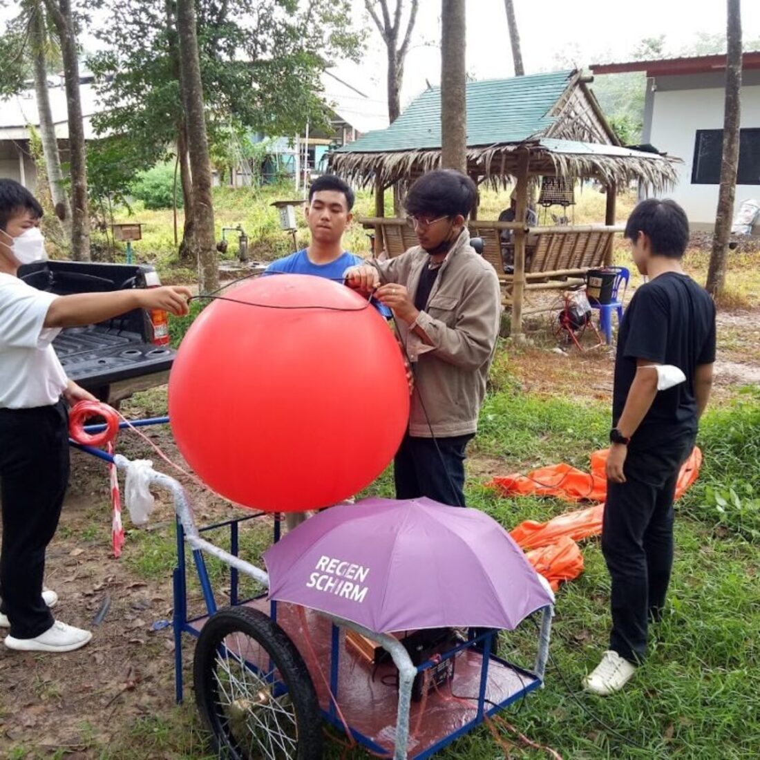 InnoEM student building a real prototype outside class